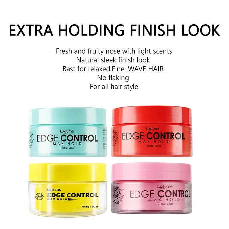 Edge Control Gel - 80g Hair Gel Strong Hold Edge
