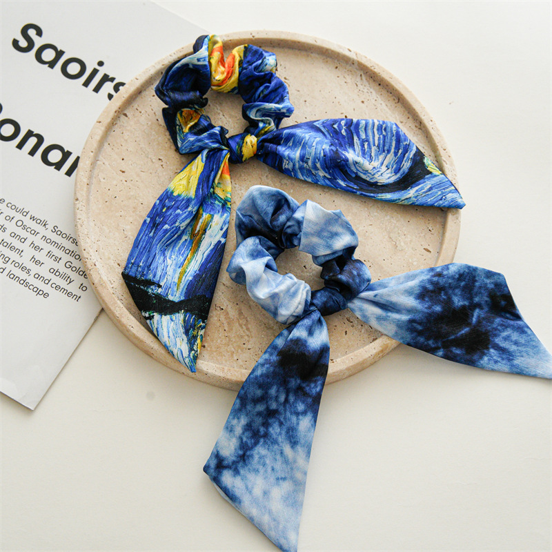 Oil Painting Print Long Ribbon - Hair Care Long Hair review and price