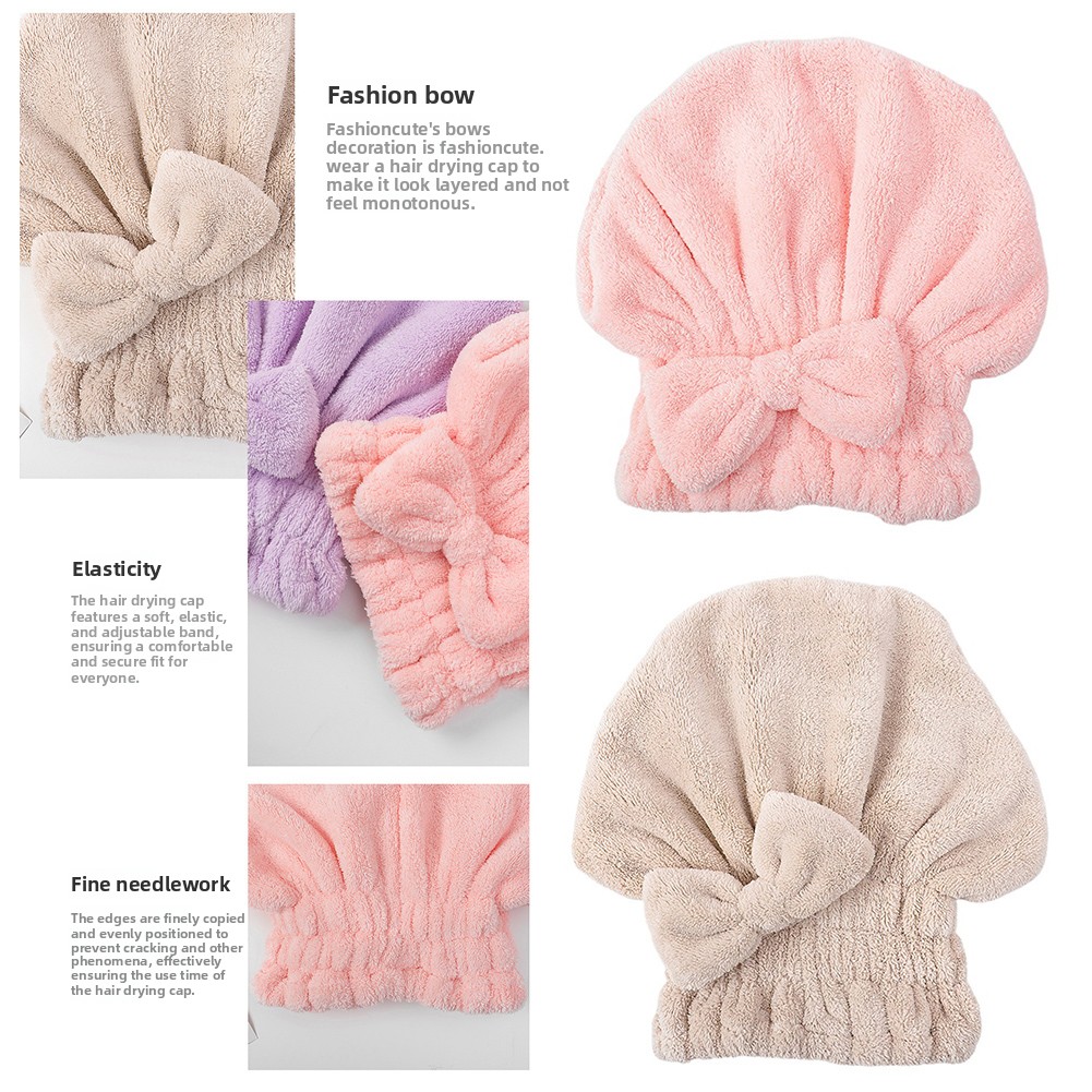 Bow-Knot Shower Cap Super Abso - Hair Care Long Hair review and price